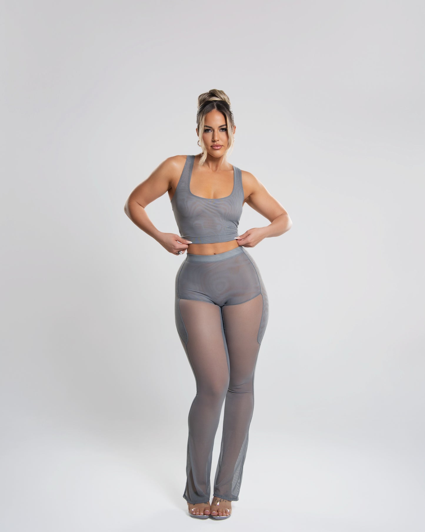 2 Piece Pants Set -Light Grey