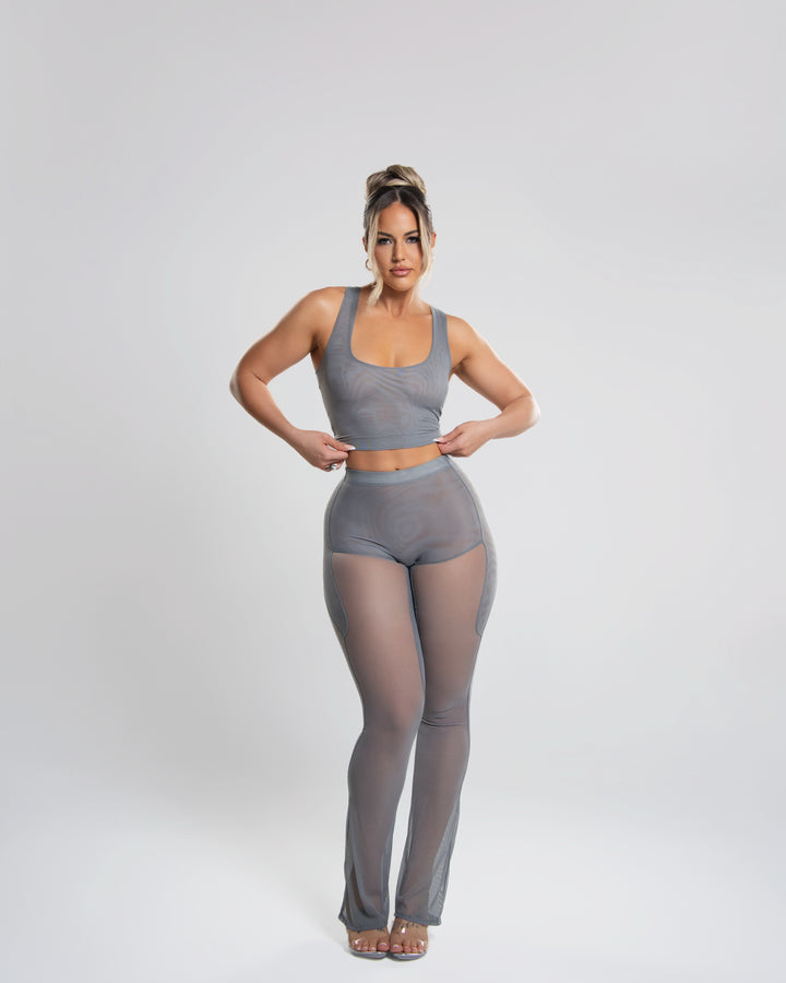 2 Piece Pants Set -Light Grey